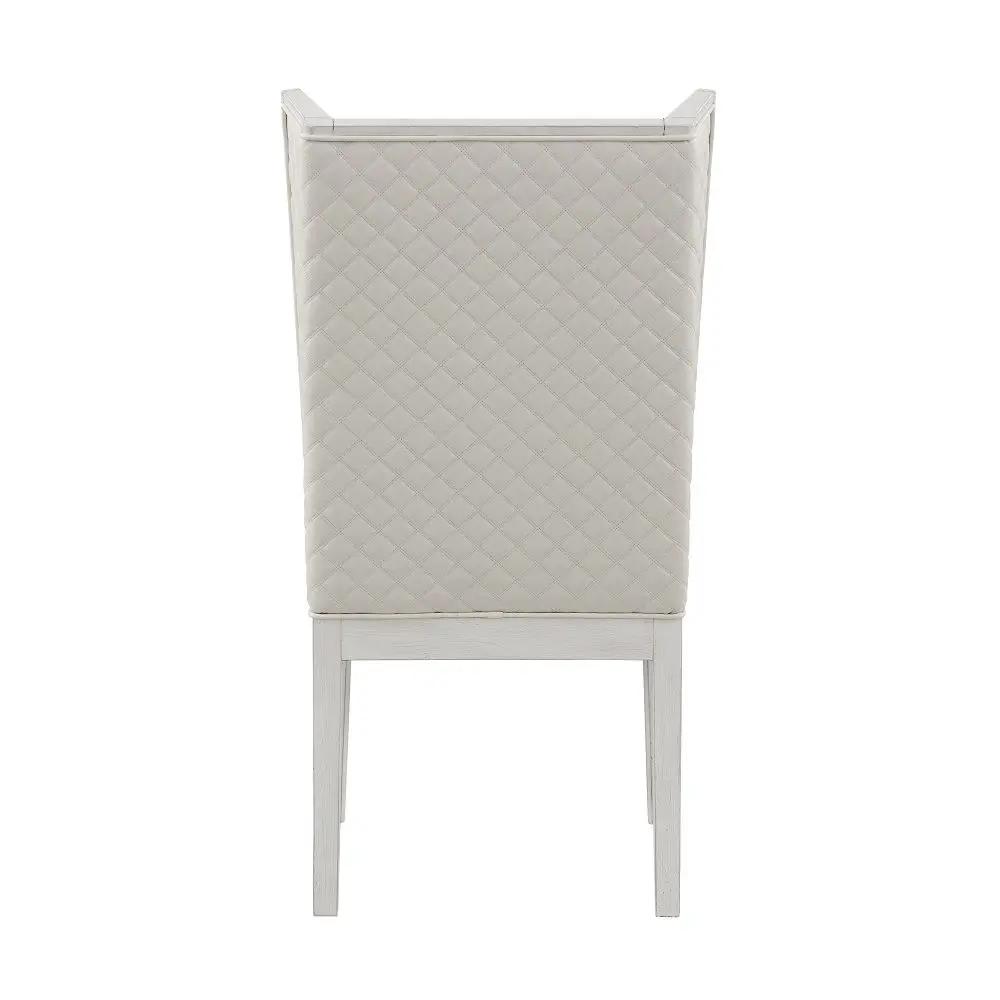 Katia - Hostess Chair (Set of 2) - Light Gray Linen & Weathered White by Unique Piece Furniture