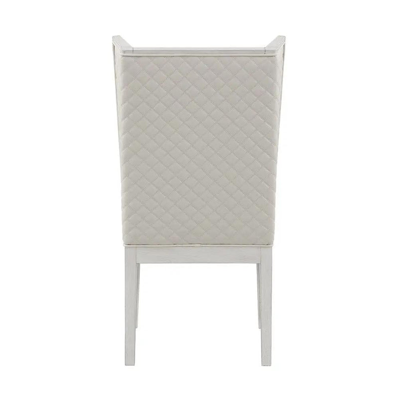 Katia - Hostess Chair (Set of 2) - Light Gray Linen & Weathered White by Unique Piece Furniture