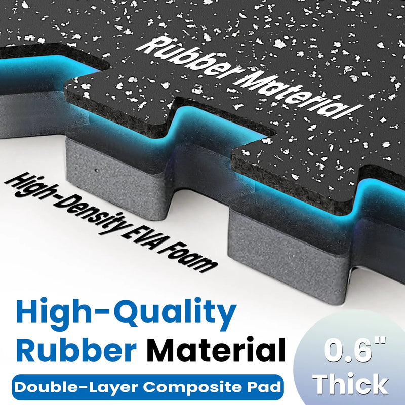 0.6 Inch Thick Gym Floor Mats with EVA Foam by HouseOfZazla