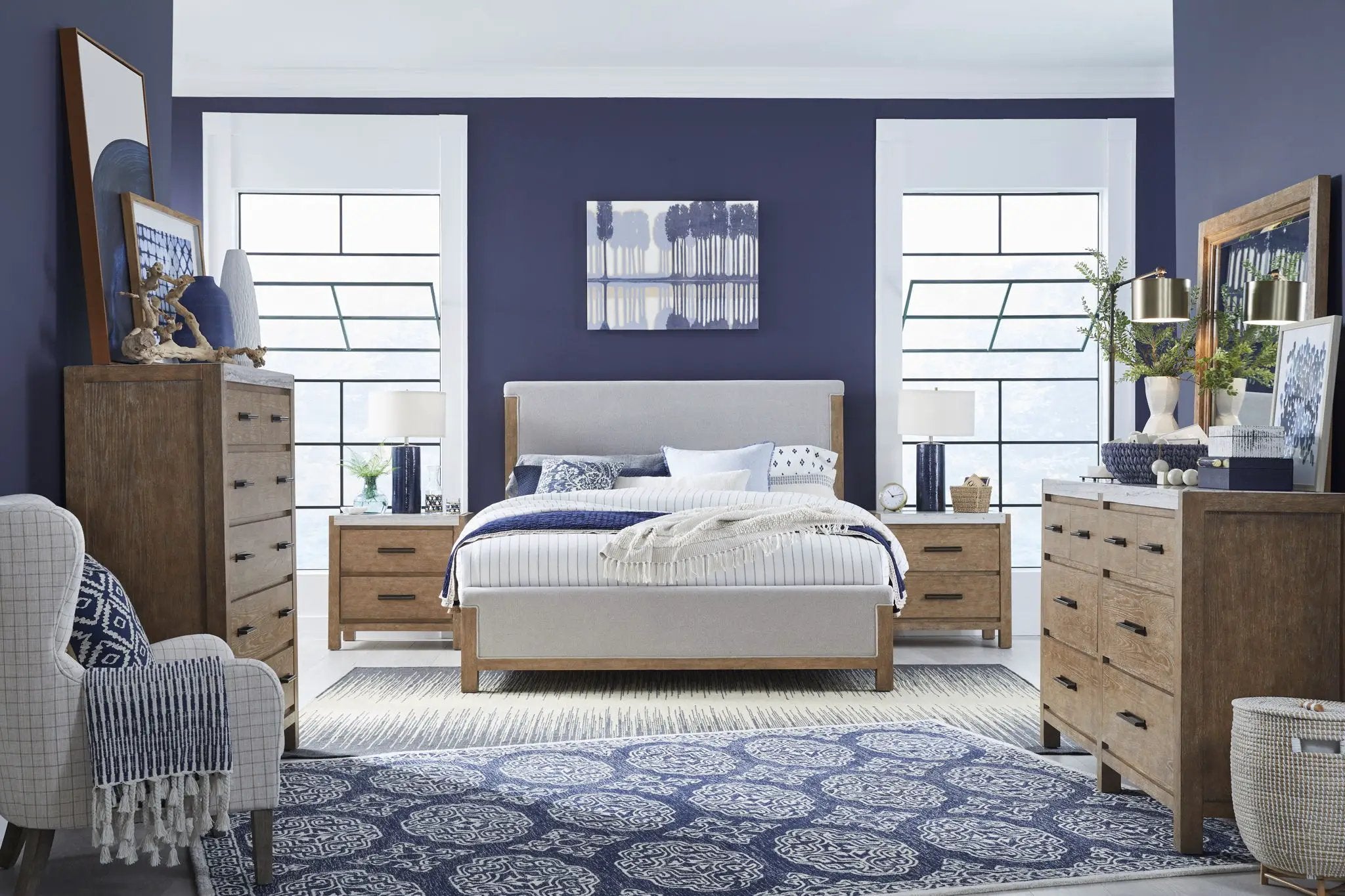 Plum Creek - Upholstered Panel Bed by Unique Piece Furniture