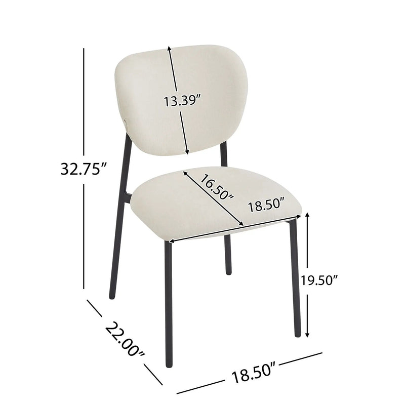 Modern Upholstered Dining Chairs With Metal Legs (Set of 2) - Beige by HouseOfZazla