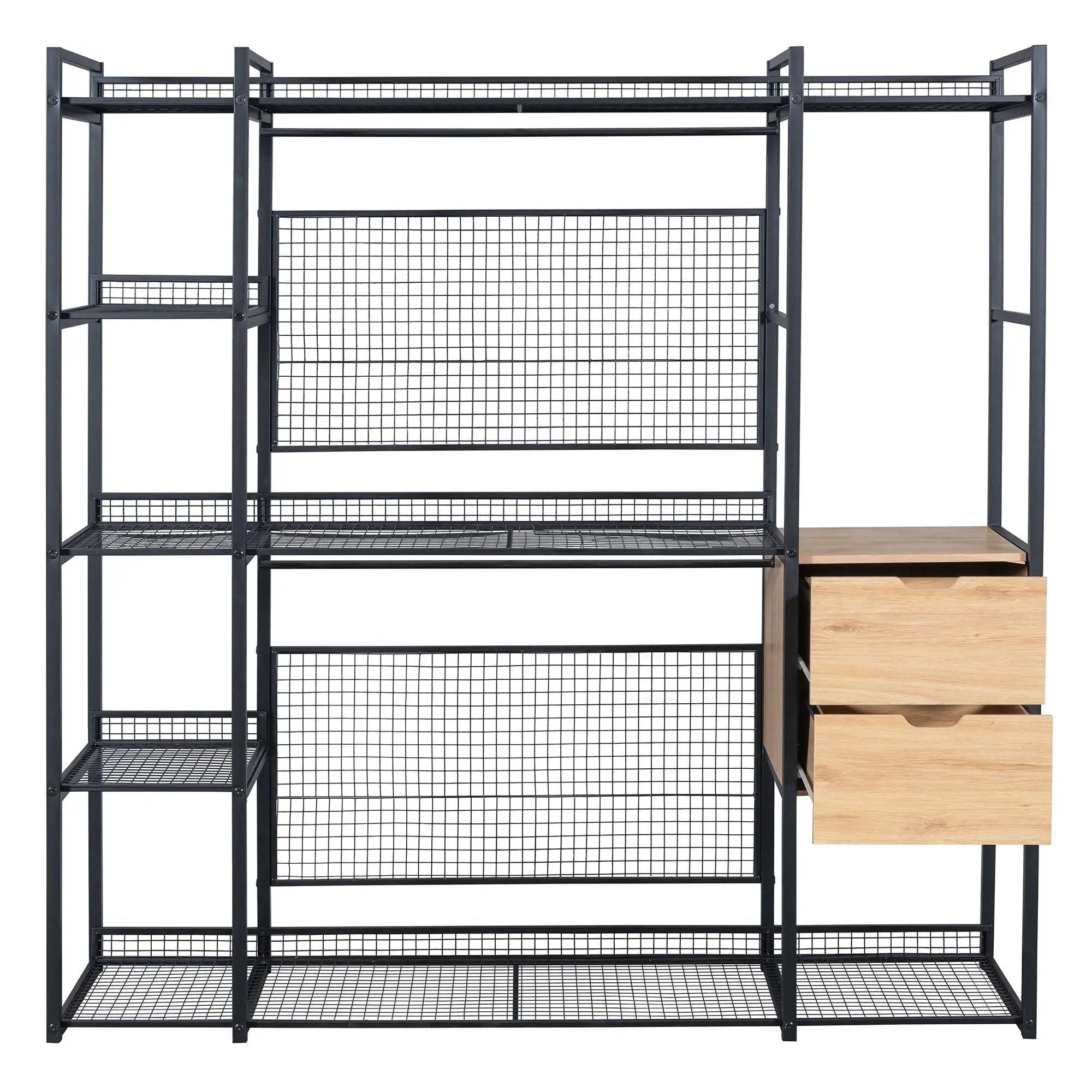 Open Style Wardrobe With Hanging Rails, Shelves And Drawers by HouseOfZazla