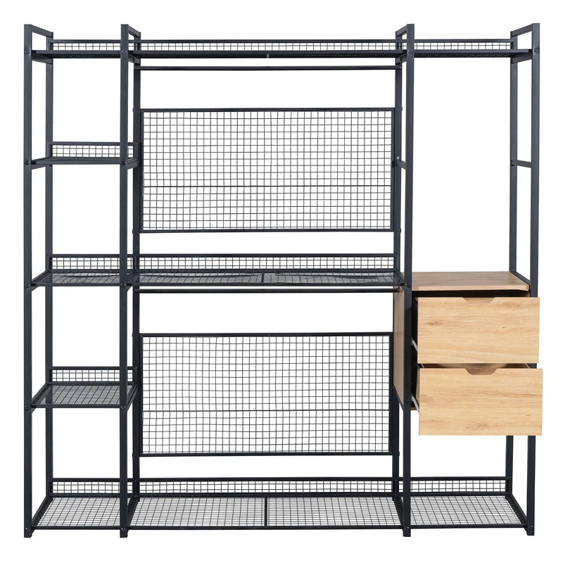 Open Style Wardrobe With Hanging Rails, Shelves And Drawers by HouseOfZazla