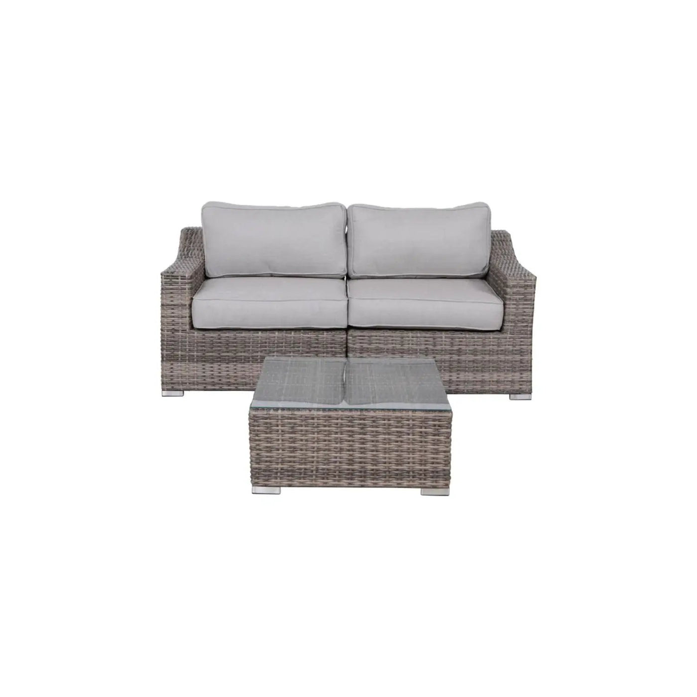 Outdoor Wicker Conversation Set With Cushions, All Weather by HouseOfZazla