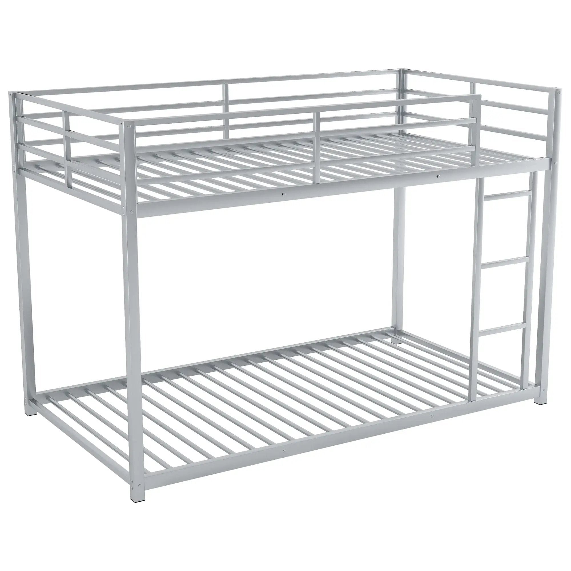 Metal Bunk Bed, Low Bunk Bed With Ladder by HouseOfZazla