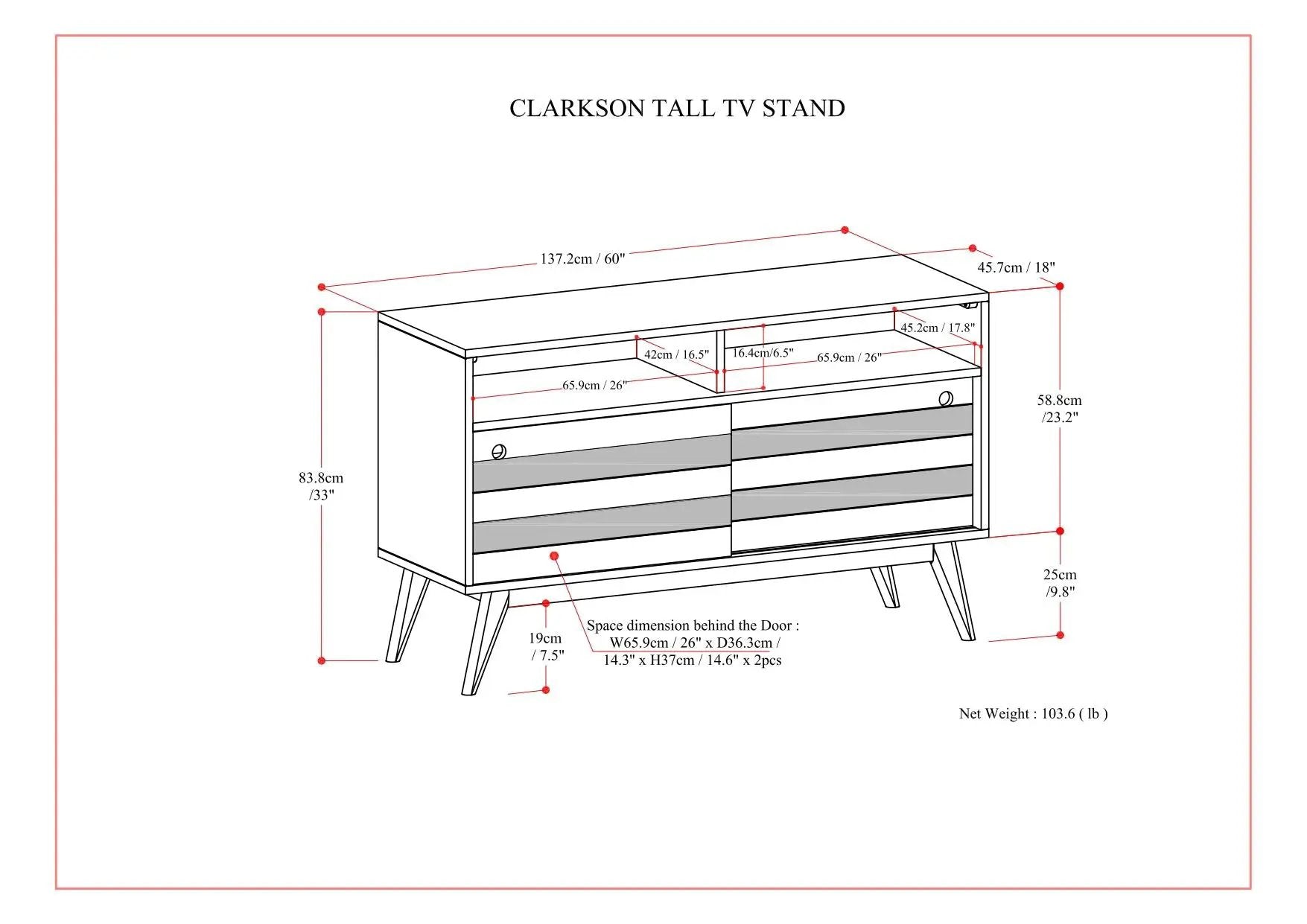 Clarkson - TV Stand - Rustic Natural Aged Brown by HouseOfZazla
