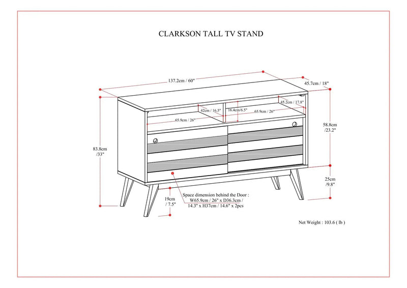 Clarkson - TV Stand - Rustic Natural Aged Brown by HouseOfZazla