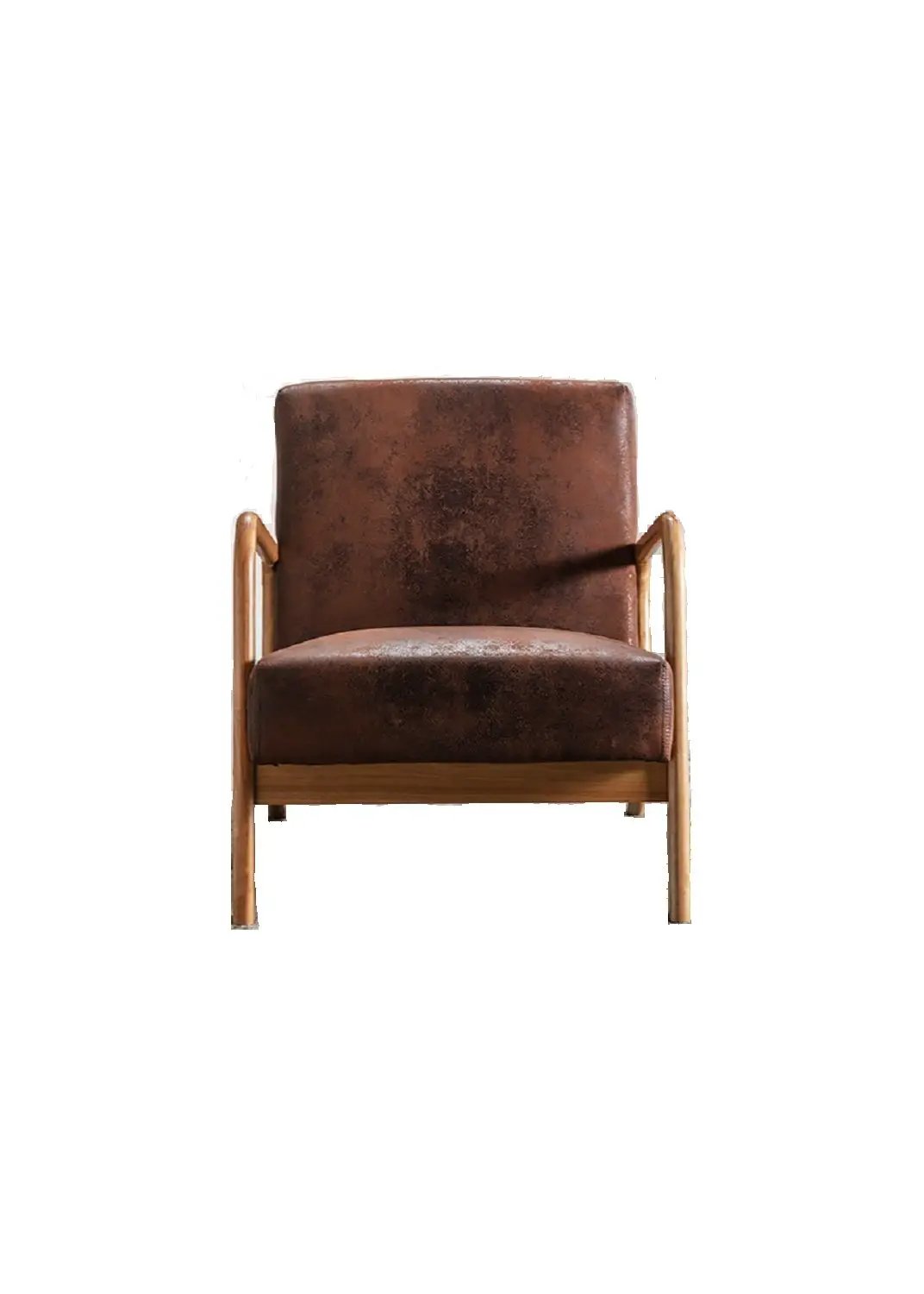 Classic Mid-Century Modern Accent Chairs, Open Framed Armchair With Cushioning by Unique Piece Furniture
