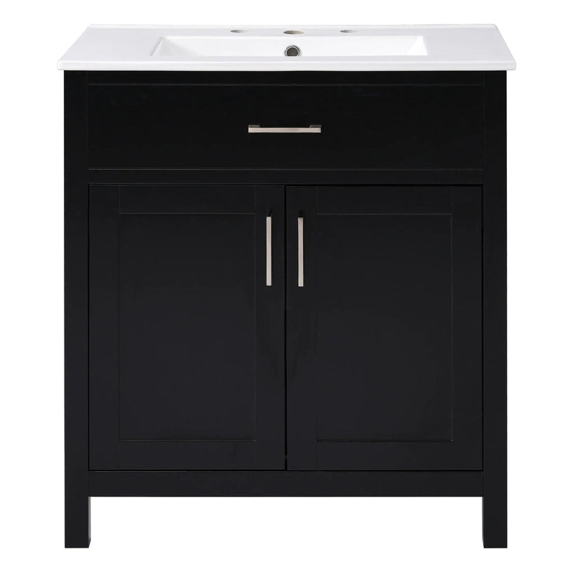 Bathroom Vanity With Sink And Ample Storage, Rectangular Undermount Sink - Black by Unique Piece Furniture