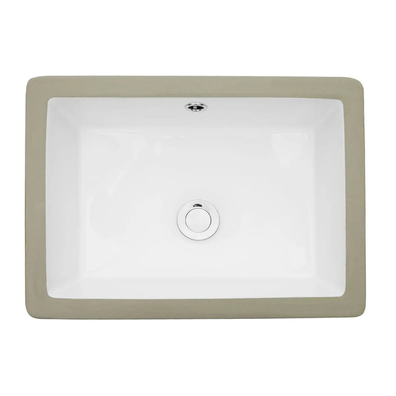 Modern Ceramic Rectangular Undermount Bathroom Sink With Overflow by HouseOfZazla