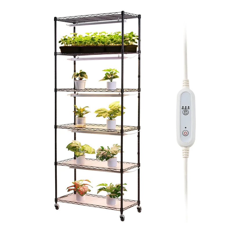 6-Tier Indoor Plant Shelf with Grow Light by HouseOfZazla