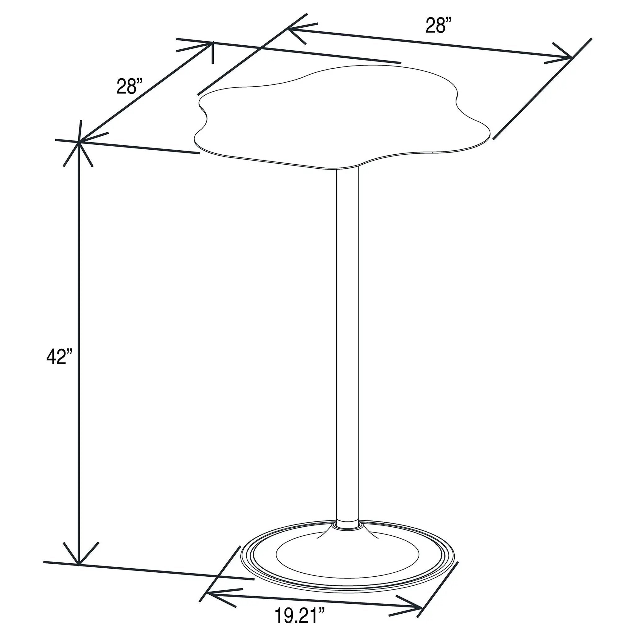 Fresno - Curved Cloud Shaped Bistro Bar Table Bar Table - Black