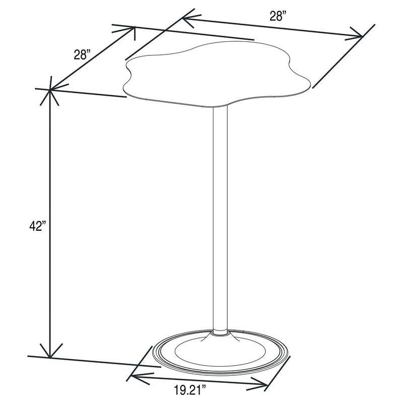 Fresno - Curved Cloud Shaped Bistro Bar Table Bar Table - Black