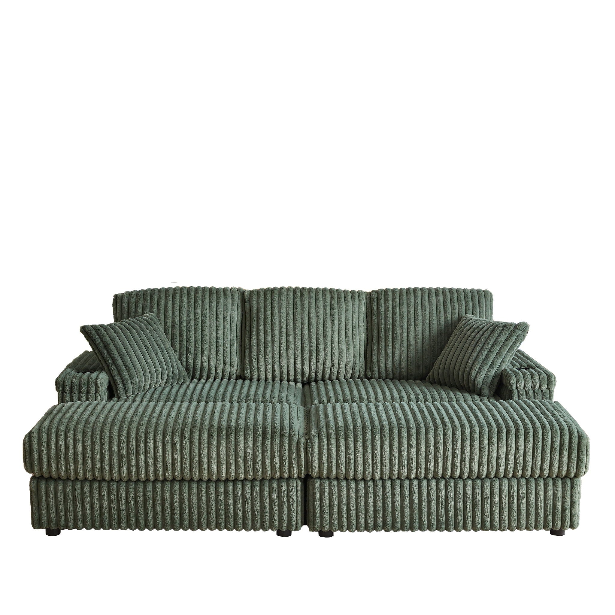 3 Seater Sofa With 2 Ottomans For Living Room by HouseOfZazla