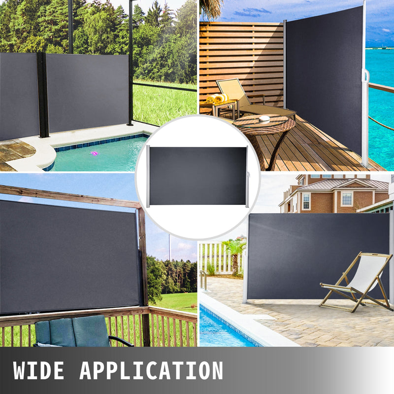 Retractable Side Awning, 71''-118'' Full Aluminum Rust-Proof Outdoor Privacy Screen by HouseOfZazla