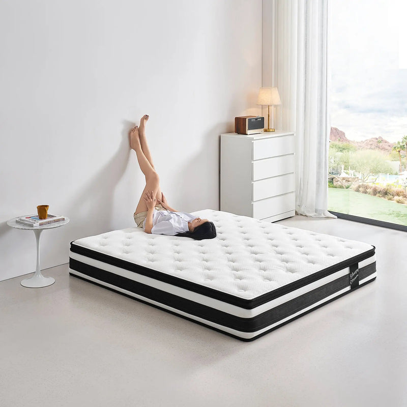 Full Size Hybrid Mattress Breathable Cool Knitted Fabric Cover by HouseOfZazla