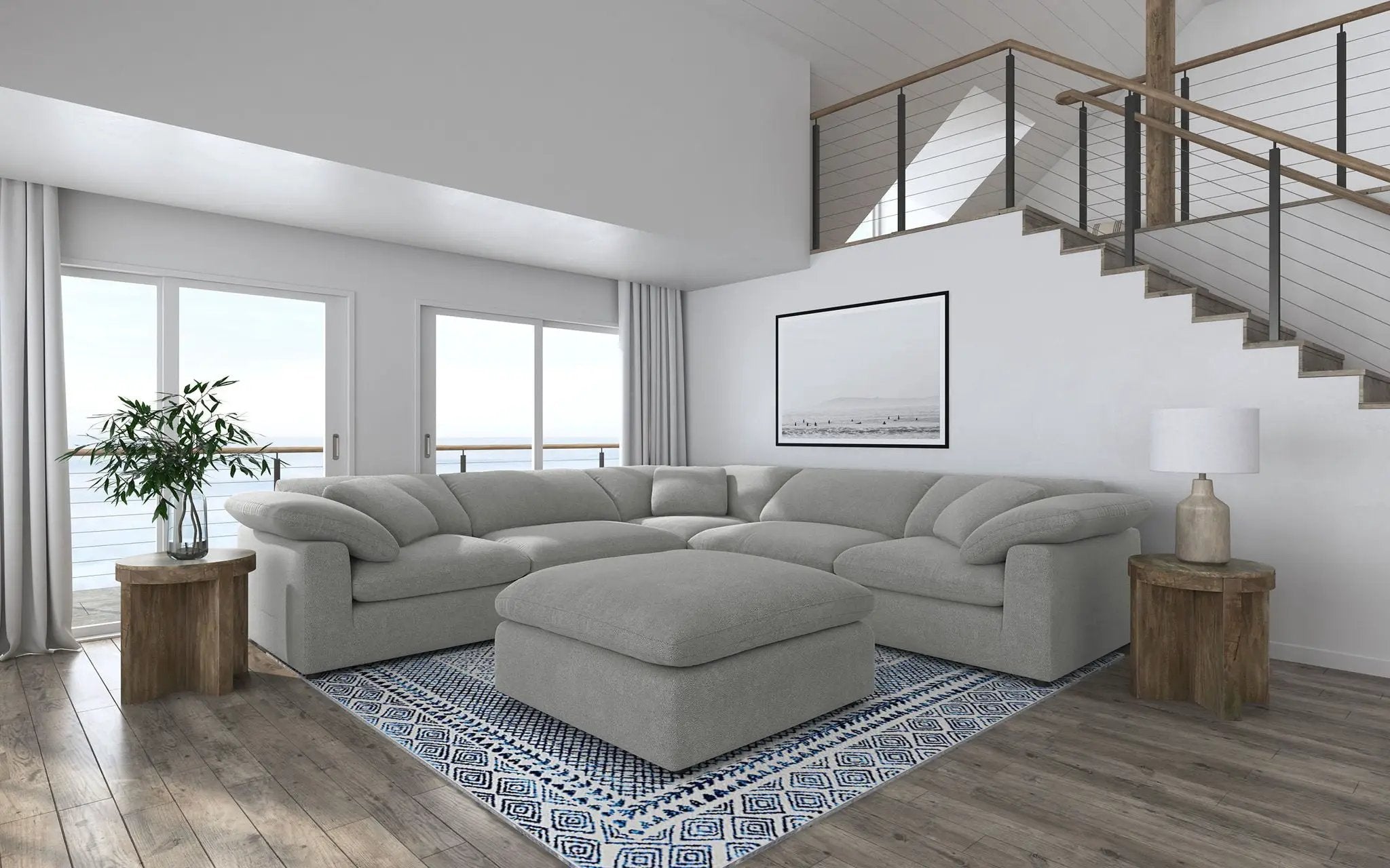 Raleigh 6-piece Boucle Upholstered Modular Sectional Grey by Unique Piece Furniture