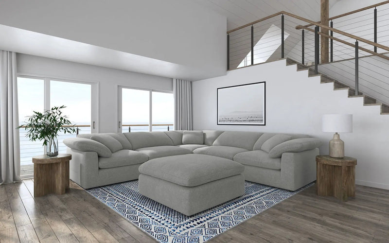 Raleigh 6-piece Boucle Upholstered Modular Sectional Grey by Unique Piece Furniture