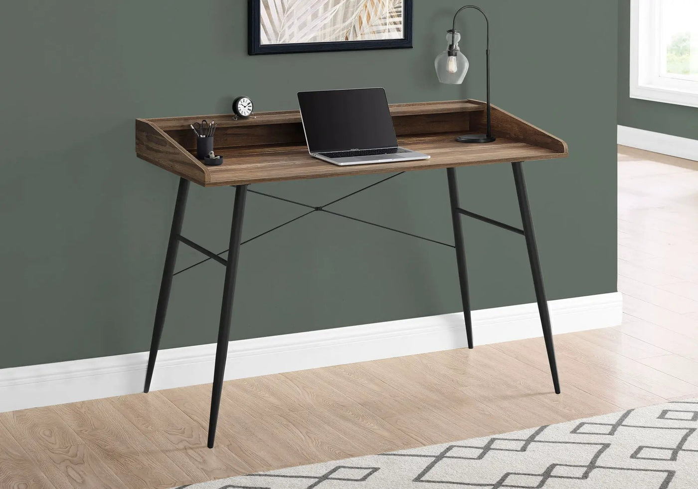 Computer Desk For Home Office, Sturdy Construction, Storage Shelves by Unique Piece Furniture