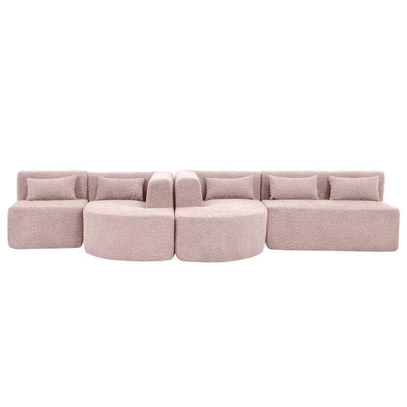 Upholstered Sofa Free Combined Sofa Couch With 2 Chaise Lounge And Five Back Pillows For Living Room by HouseOfZazla