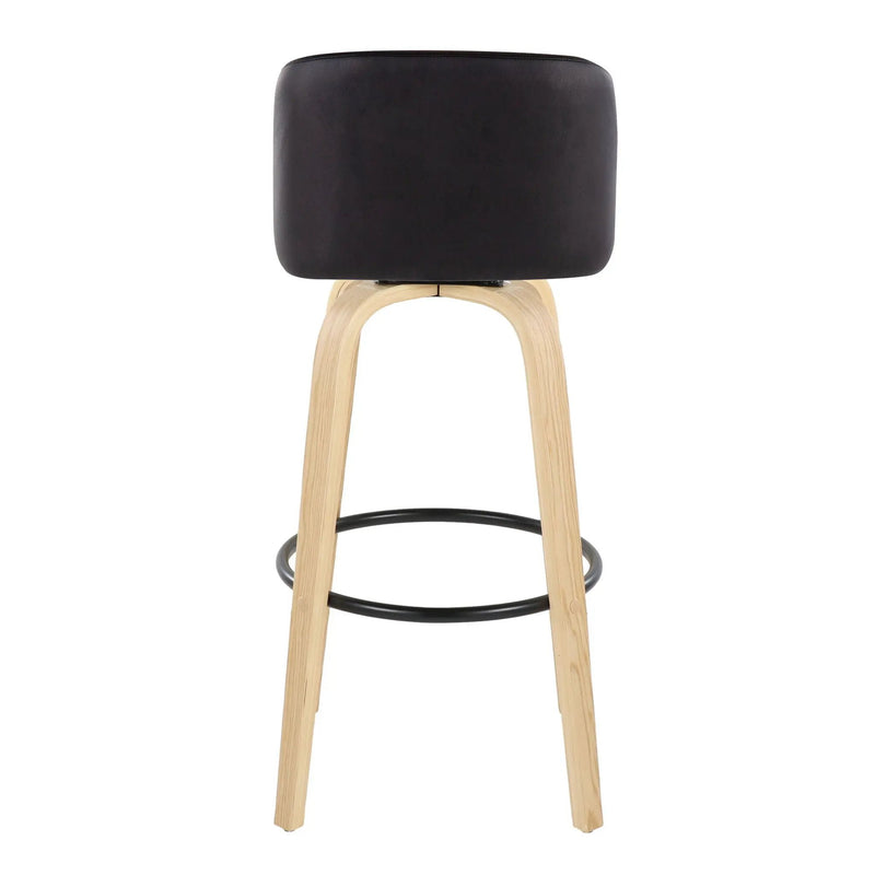 Toriano - Contemporary Fixed Height Barstool Swivel And Round Footrest (Set of 2) by Unique Piece Furniture