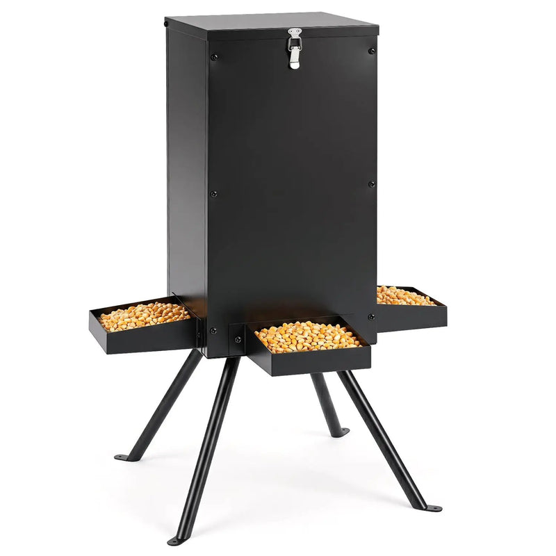 90LB Gravity Deer Feeder with 4 Feeding Trays and Stand by DirectDeals