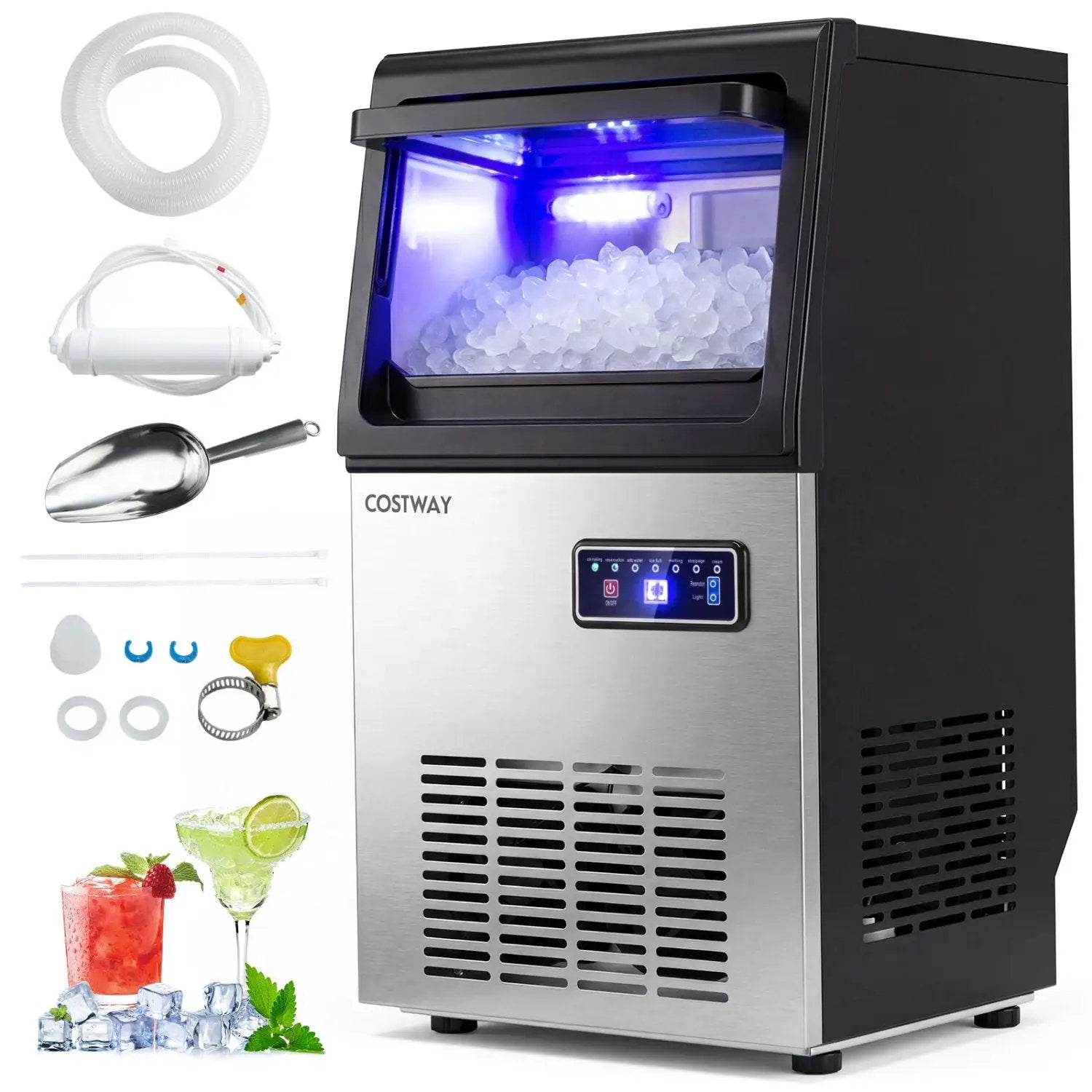90 LBS/24H Commercial Nugget Ice Maker with Self by DirectDeals