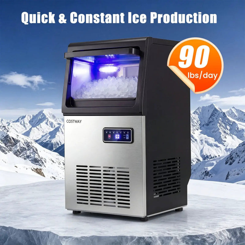 90 LBS/24H Commercial Nugget Ice Maker with Self by DirectDeals