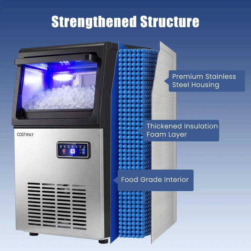 90 LBS/24H Commercial Nugget Ice Maker with Self by DirectDeals