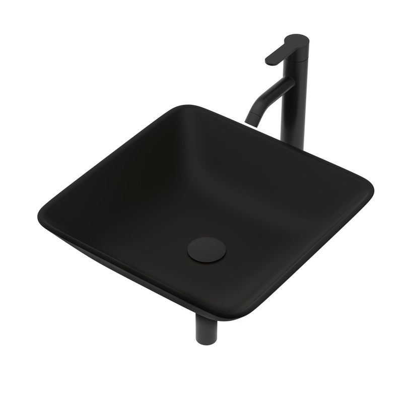 Artistic Vessel Sink With Faucet And Pop Up Drain - Matte Black by HouseOfZazla