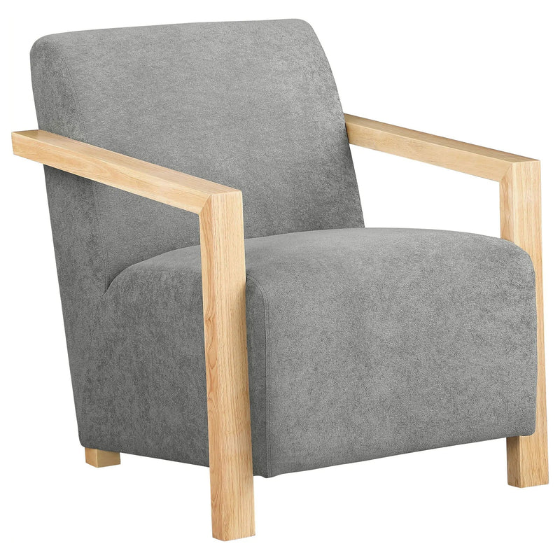 Diego Upholstered Accent Arm Chair with Wood Arms Grey by Unique Piece Furniture