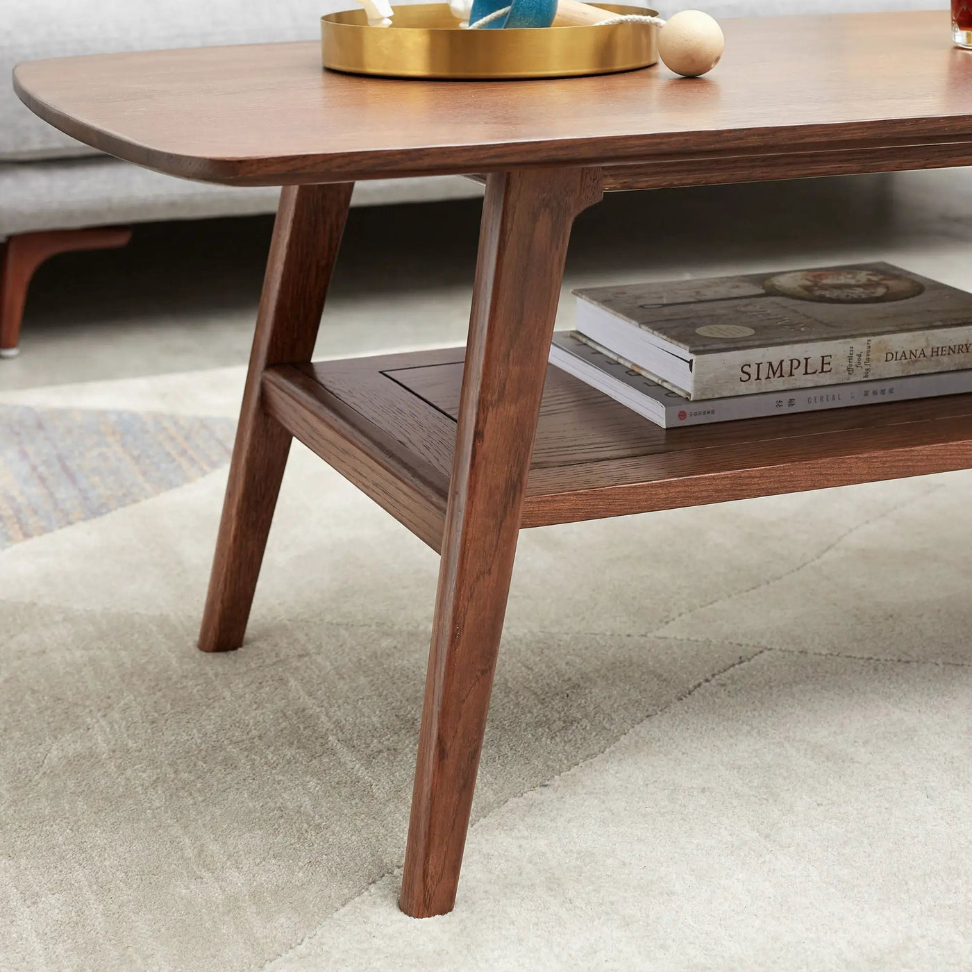 Low Coffee Table With Storage Shelf by HouseOfZazla
