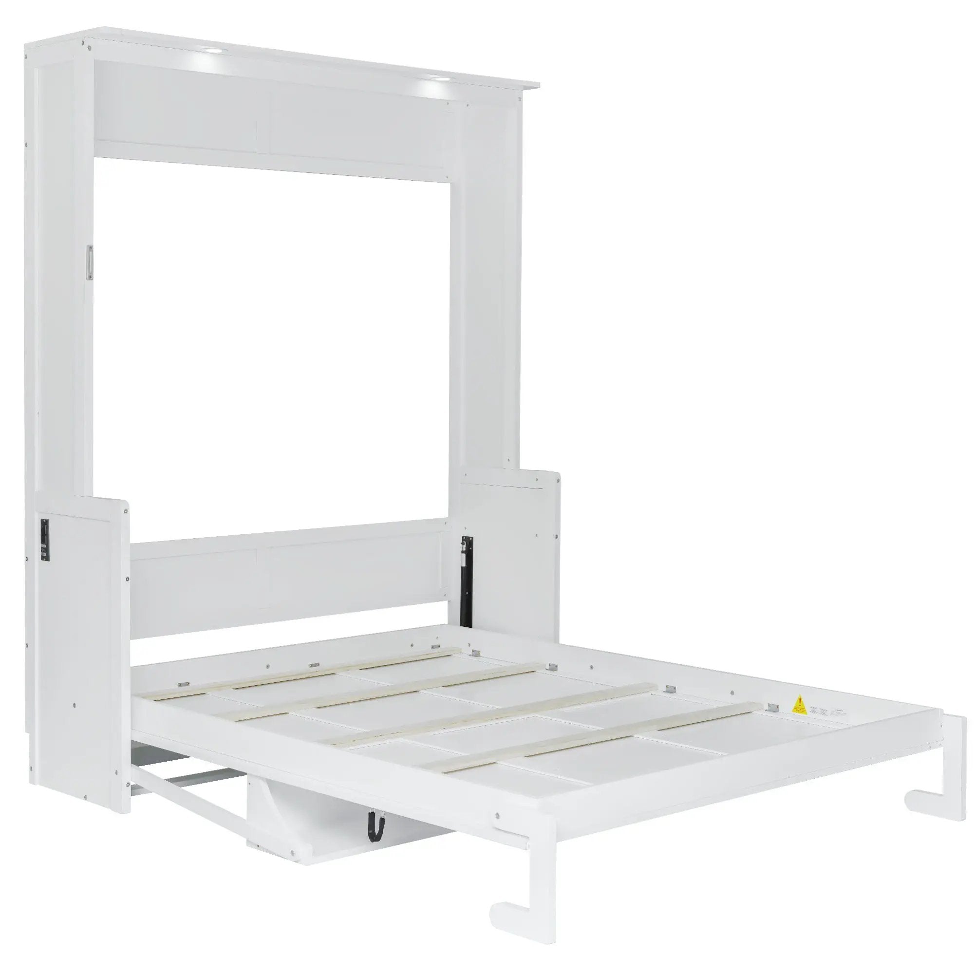 Murphy Bed With Desk, LED Lights & USB Charging Station