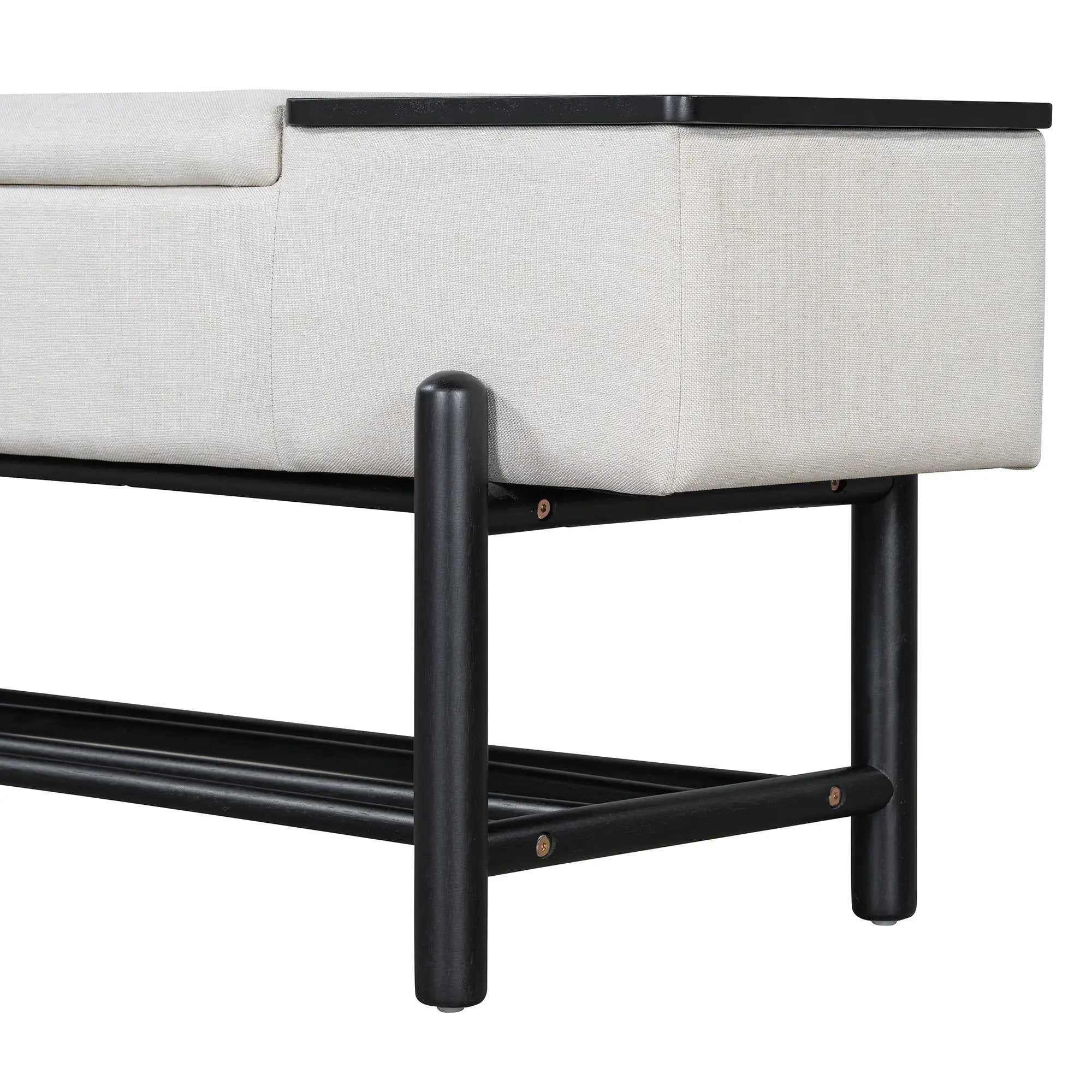 TREXM Farmhouse Upholstered Storage Bench with Hidden Compartment by HouseOfZazla