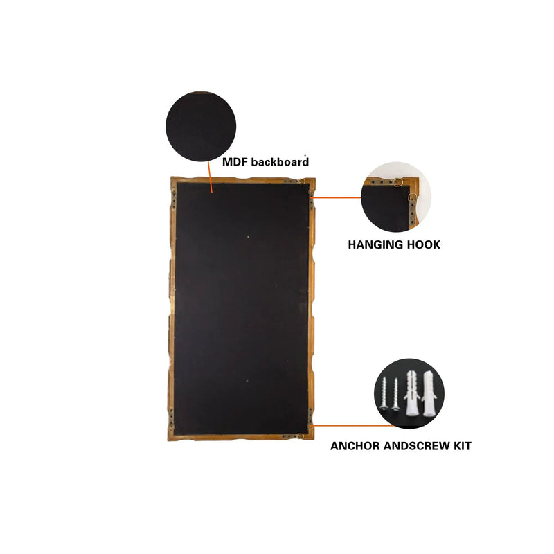 Gold Bamboo-Style Rectangular Wall Mirror by HouseOfZazla