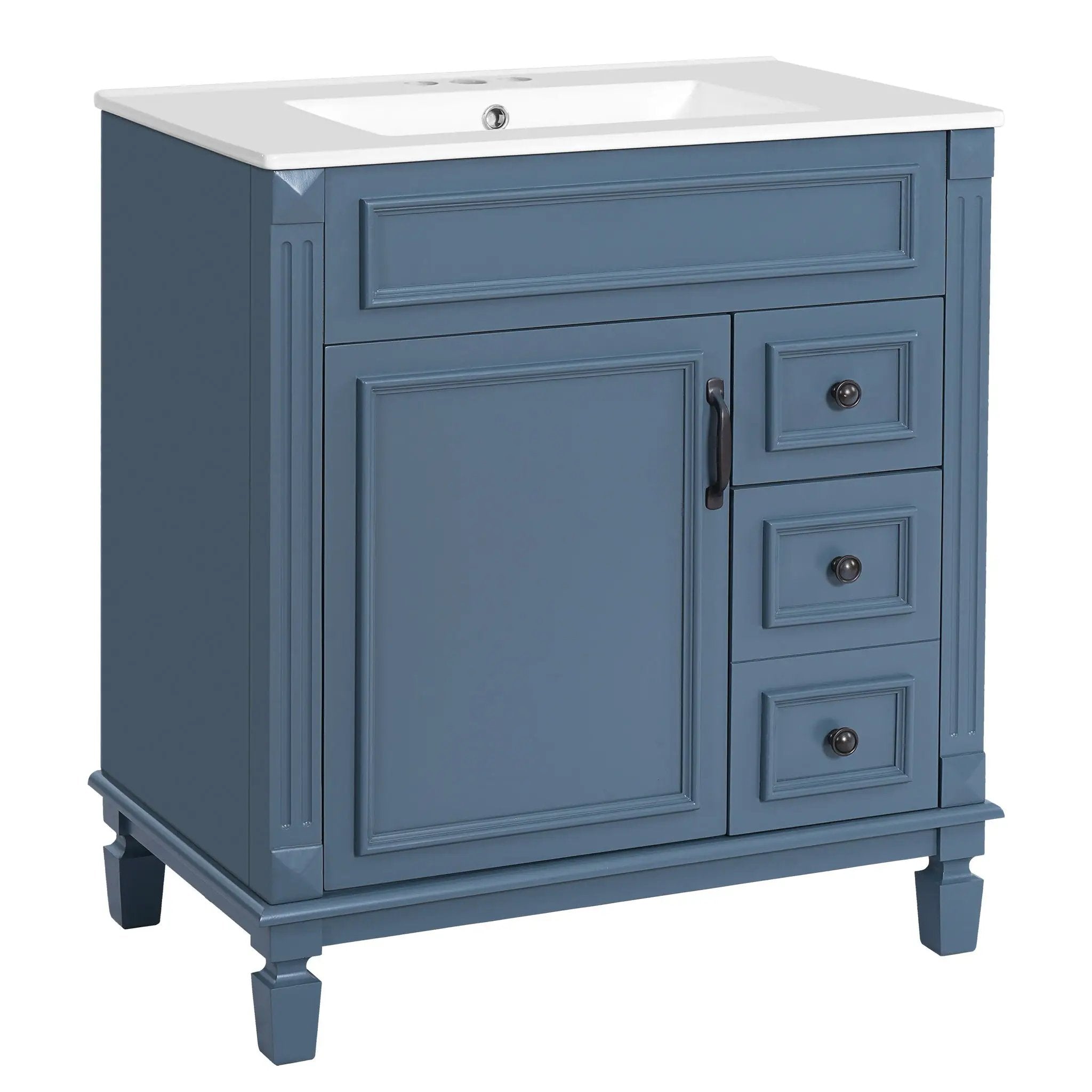 Bathroom Vanity With Sink, Cabinet With 2 Drawers And Adjustable Shelf by Unique Piece Furniture