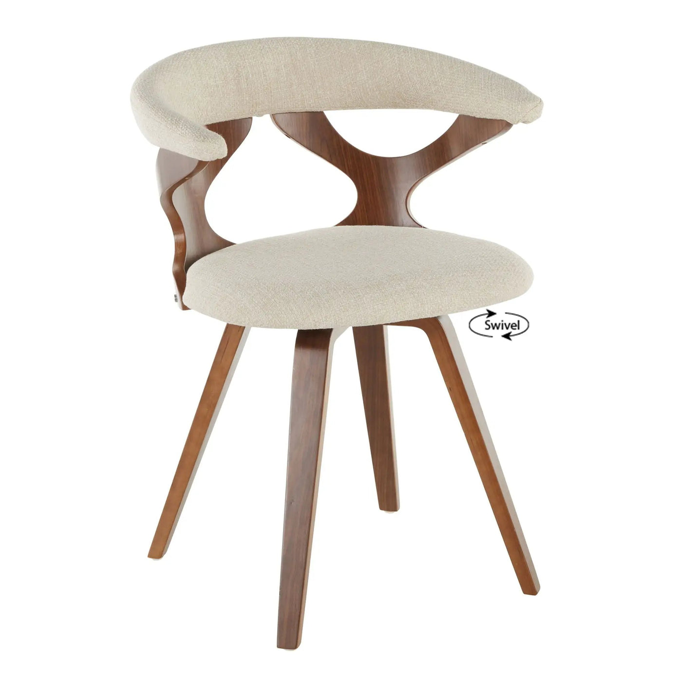 Gardenia - Mid-Century Modern Dining Chair With Swivel by HouseOfZazla