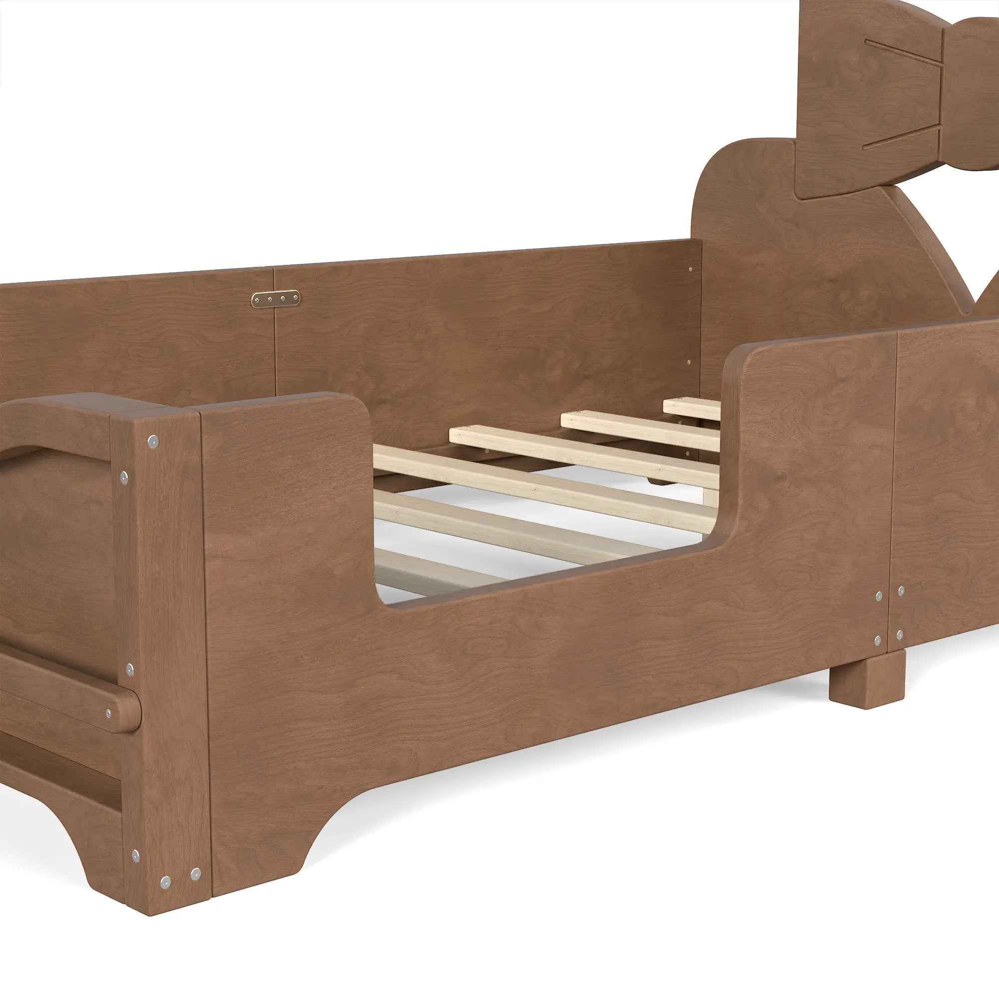 Twin Size Kids Platform Bed with Full Surround Guardrails by HouseOfZazla