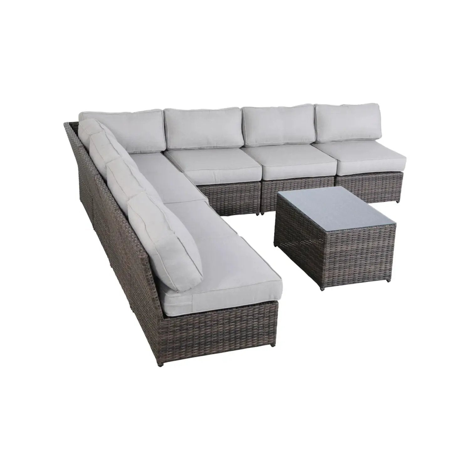 Comfortable Modern Patio Rattan Sectional Set With Cushions by HouseOfZazla
