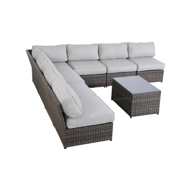 Comfortable Modern Patio Rattan Sectional Set With Cushions by HouseOfZazla