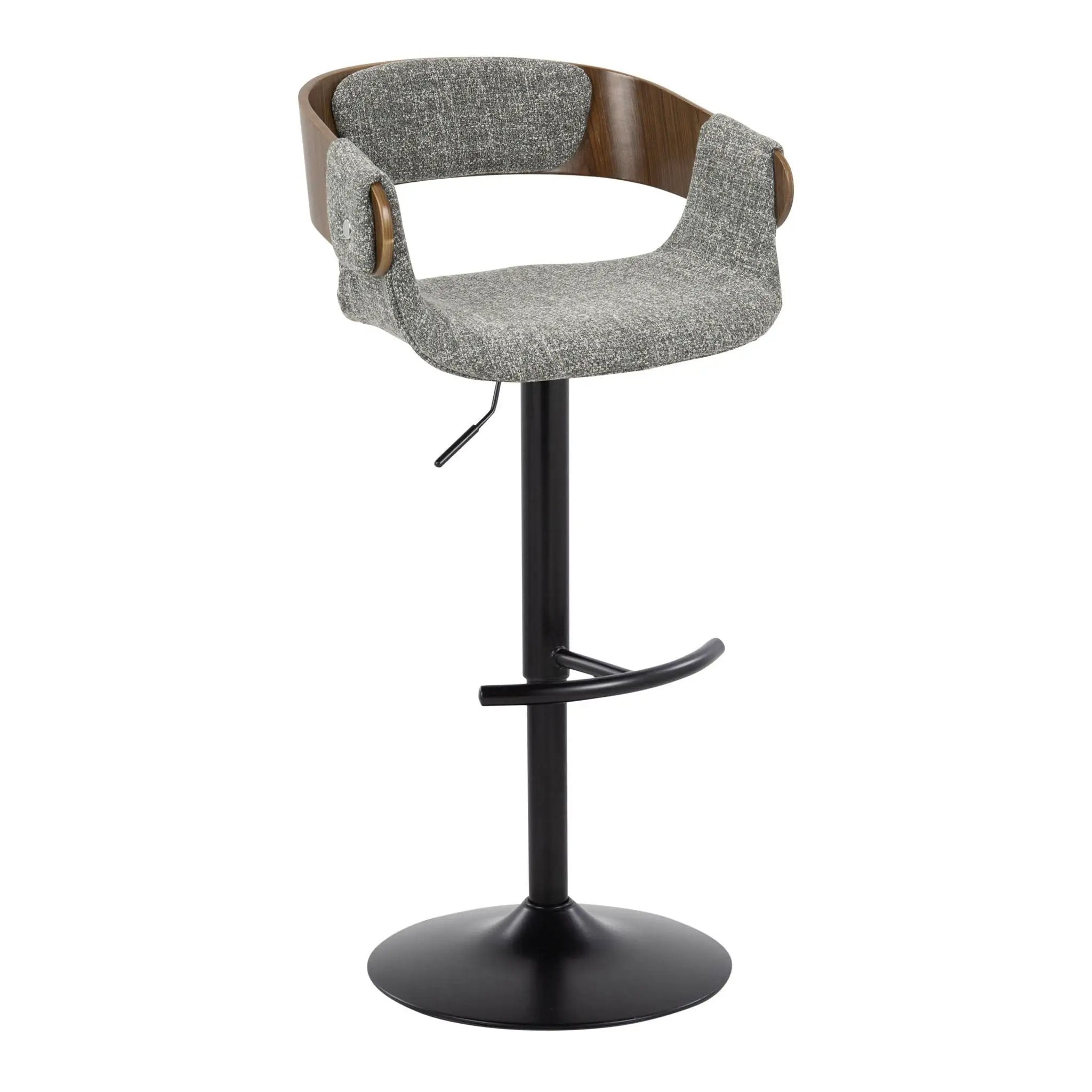 Elisa - Mid Century Modern Adjustable Barstool With Swivel & Rounded T Footrest (Set of 2) by Unique Piece Furniture