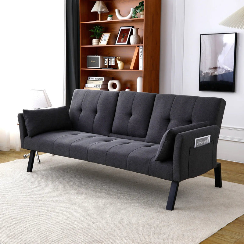 Sofa Bed With Foldable Design And Cup Holder by HouseOfZazla