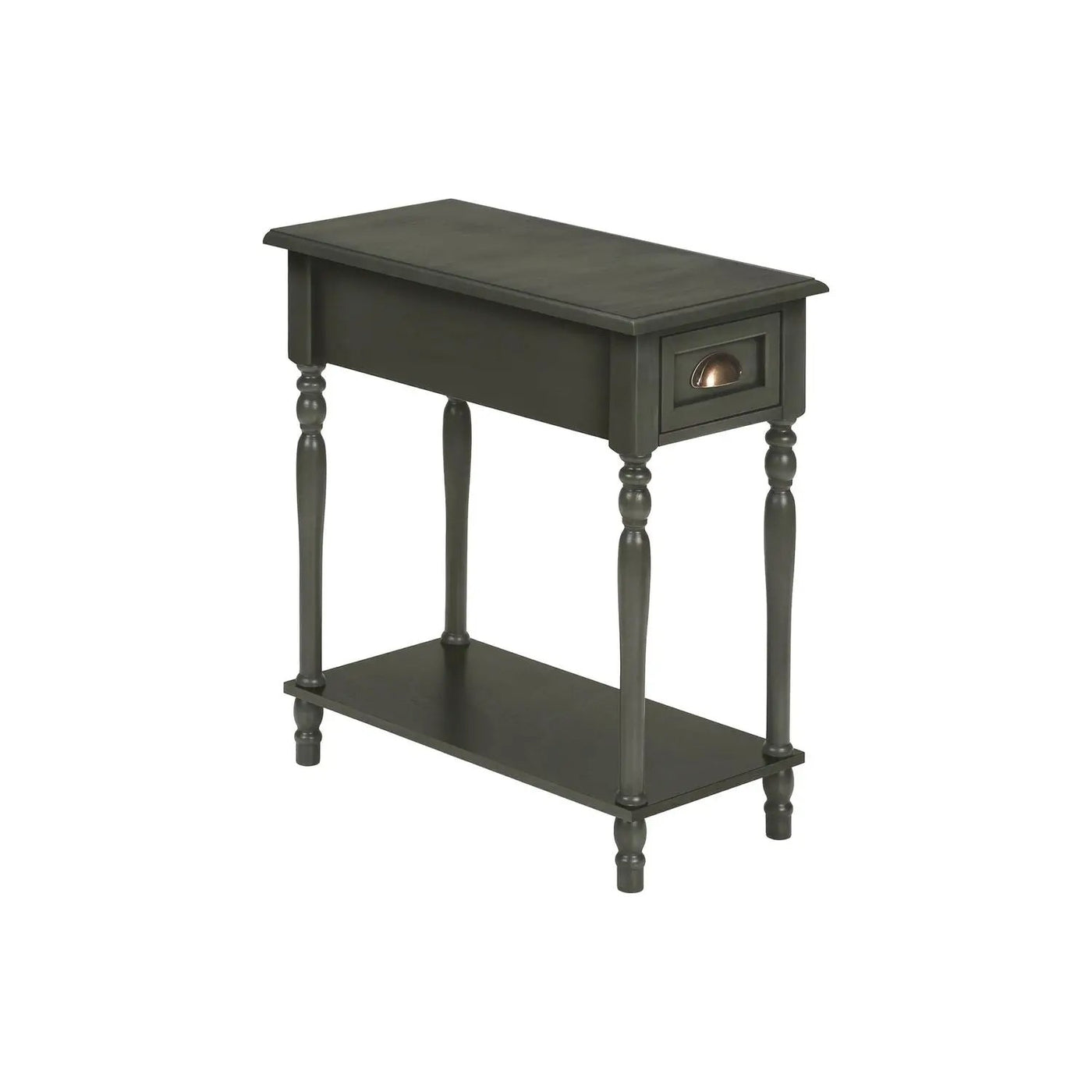 Accent Side Table, 2 Tier, Storage Drawer, Stylish Traditional Design by Unique Piece Furniture