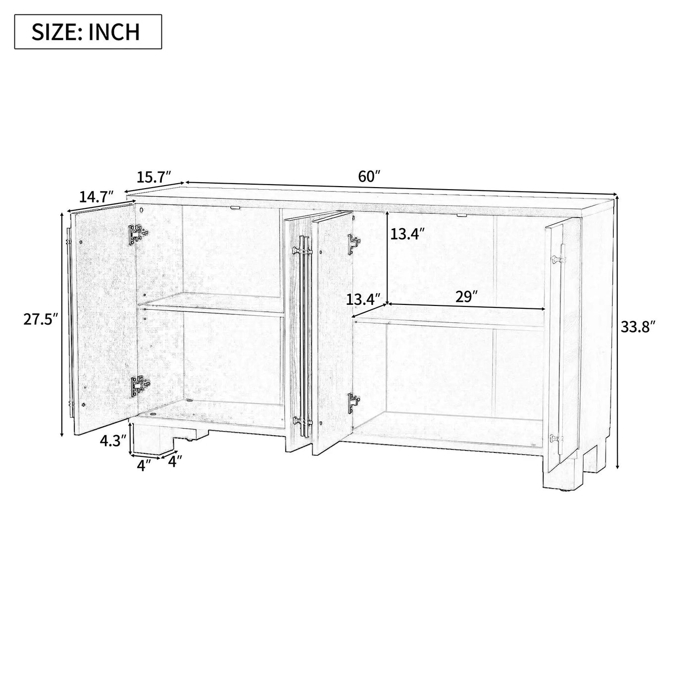 Sideboard With Adjustable Shelves by HouseOfZazla