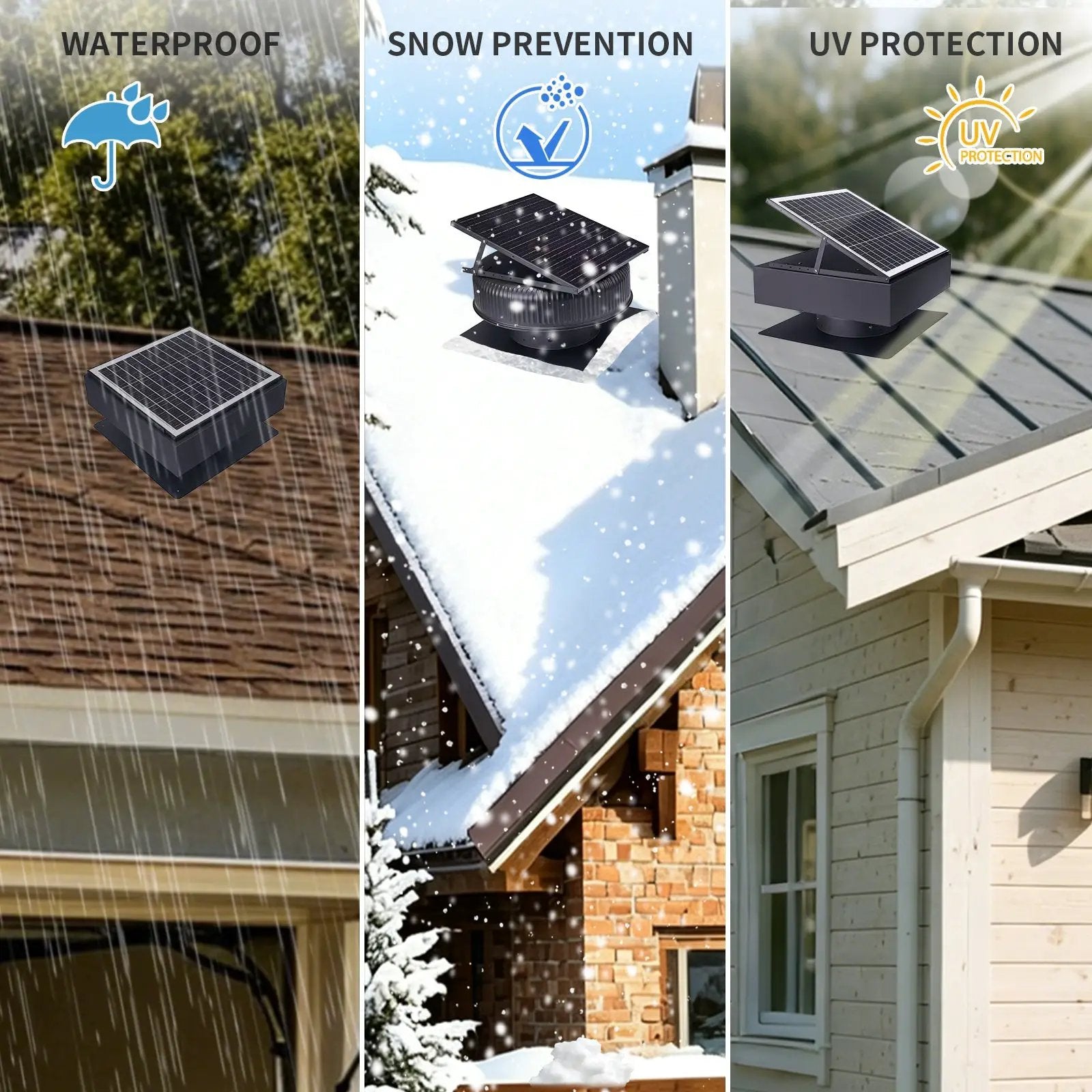 12" Solar Roof Vent Fan, 40W Dual Power Attic Exhaust Fan with Remote & Auto Start by HouseOfZazla