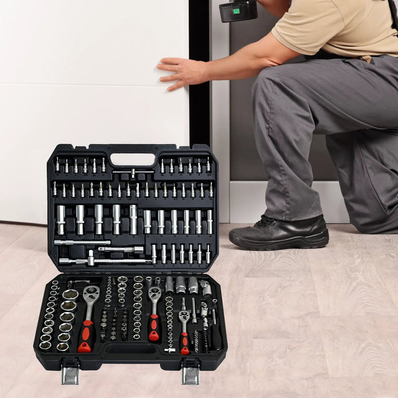Tool Set Socket And Ratchet Wrench Toolbo 71 Pieces Toolbox Universal Home Car Repair Tool Set For Men Homeowners Diy Enthusiasts And Mechanics - Black by HouseOfZazla