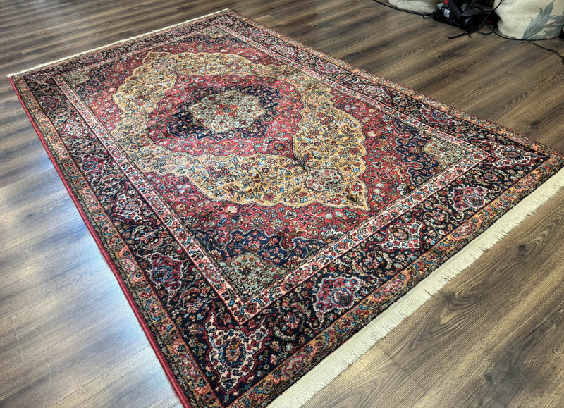 Karastan Rug 5.9 x 9 Medallion Kirman #700/718, Original 700 Series, Wool, Discontinued, Vintage by Jewel Rugs
