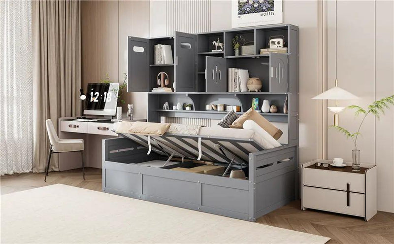Daybed With All-In-One Cabinet And Shelf by HouseOfZazla