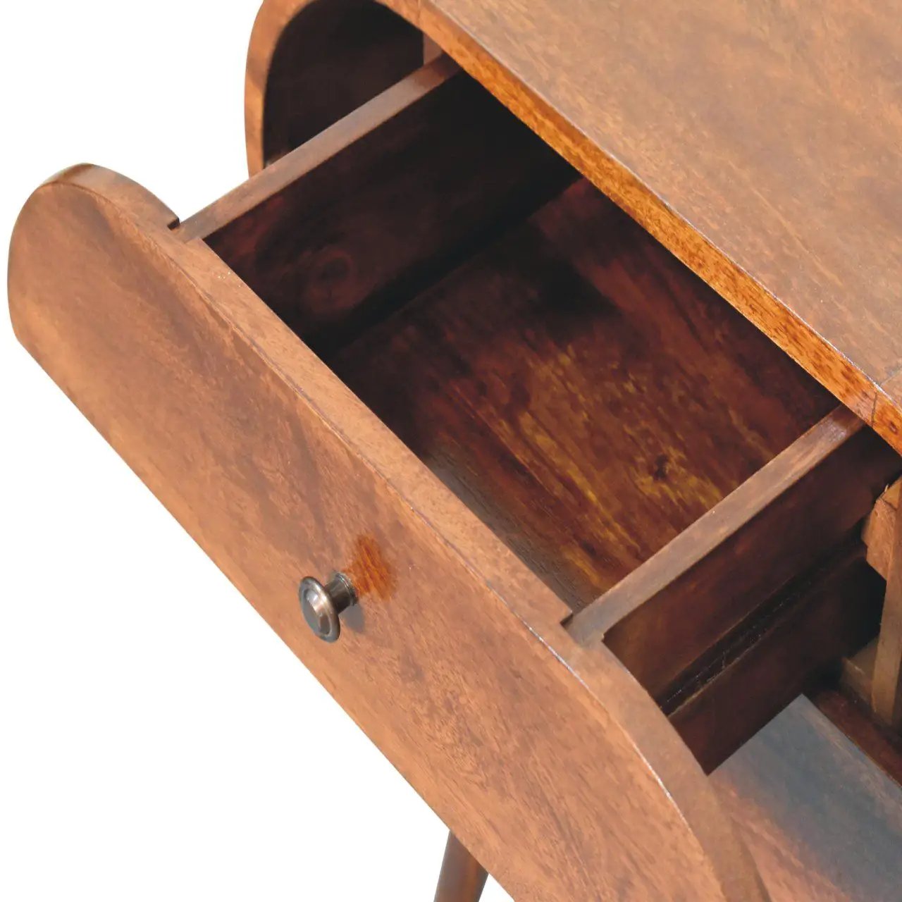 Large Chestnut Circular Bedside by Unique Piece Furniture