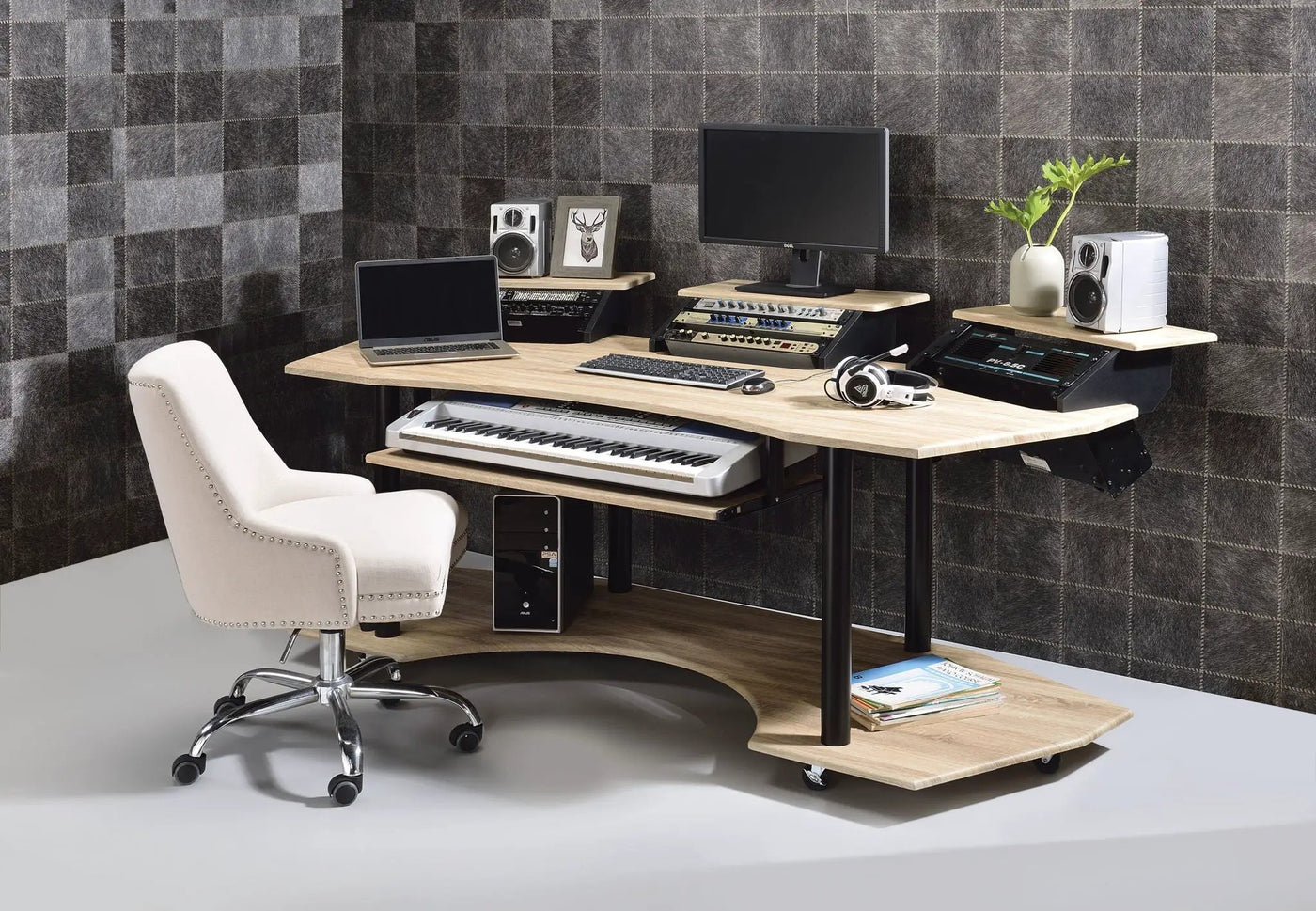 Eleazar - Music Recording Studio Desk - Wood by Unique Piece Furniture